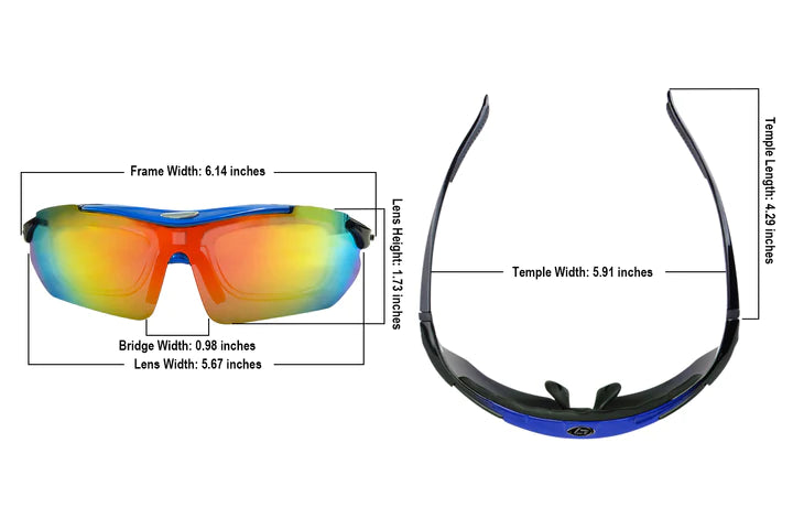 Ebike Sunglasses with 5 Interchangeable Lenses